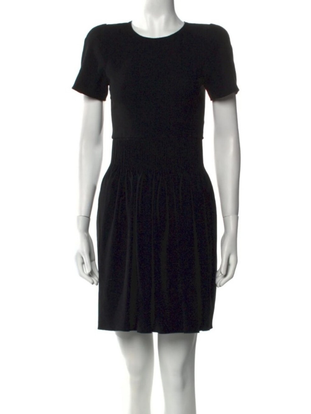 Isabel Marant Black Short-Sleeve Smocked Waist Dress 1